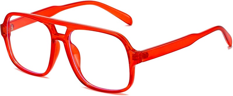 Breaksun Oversized Square Aviator Glasses for Women Men Big Frame Retro Blue Light Blocking Glasses Vintage Style - Image 1